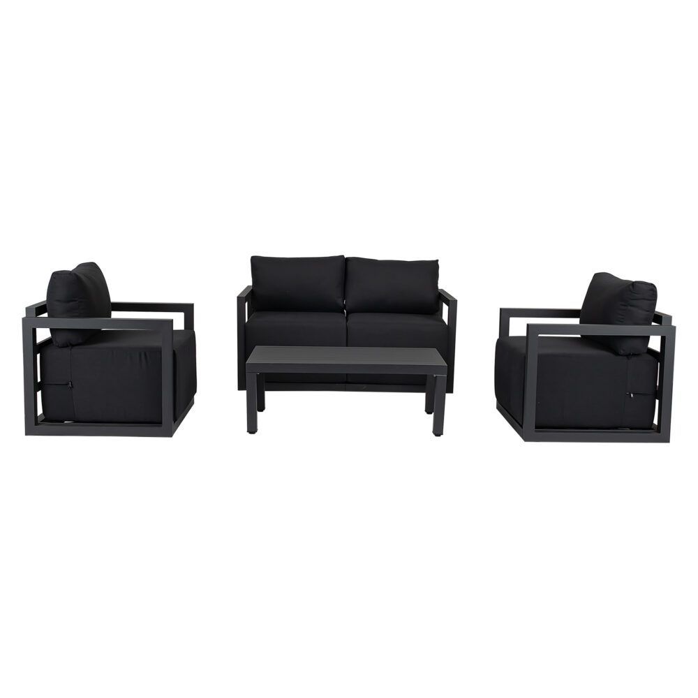 Alfresco Serenity 4-Seater Outdoor Lounge Set – Charcoal Grey