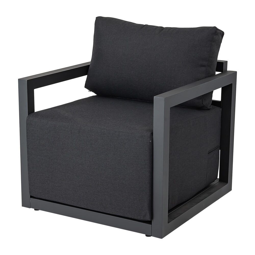 Alfresco Serenity 4-Seater Outdoor Lounge Set – Charcoal Grey