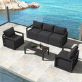 Alfresco 5-Seater Deep-Seat Outdoor Lounge Set – Charcoal Grey