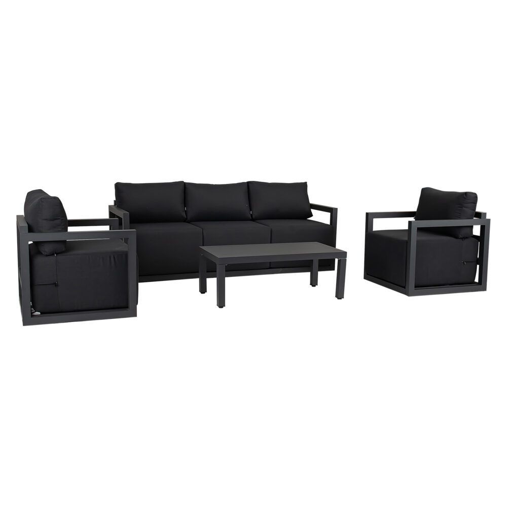 Alfresco 5-Seater Deep-Seat Outdoor Lounge Set – Charcoal Grey