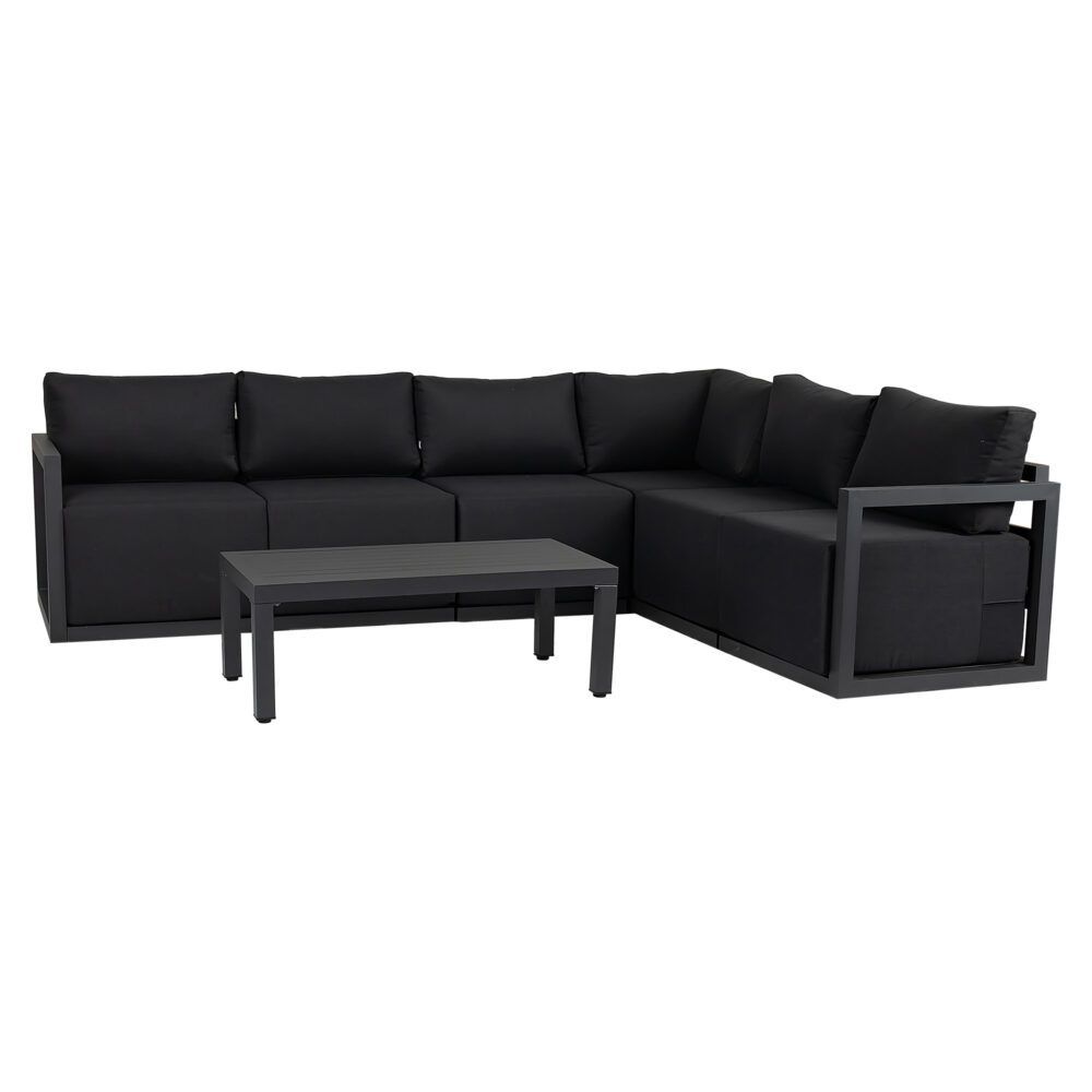 Alfresco 7-Piece Aluminium Outdoor Lounge Set – Charcoal Grey