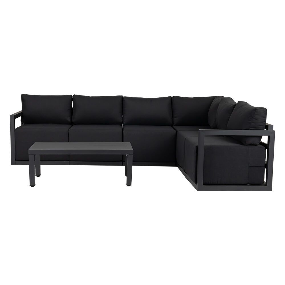 Alfresco 7-Piece Aluminium Outdoor Lounge Set – Charcoal Grey