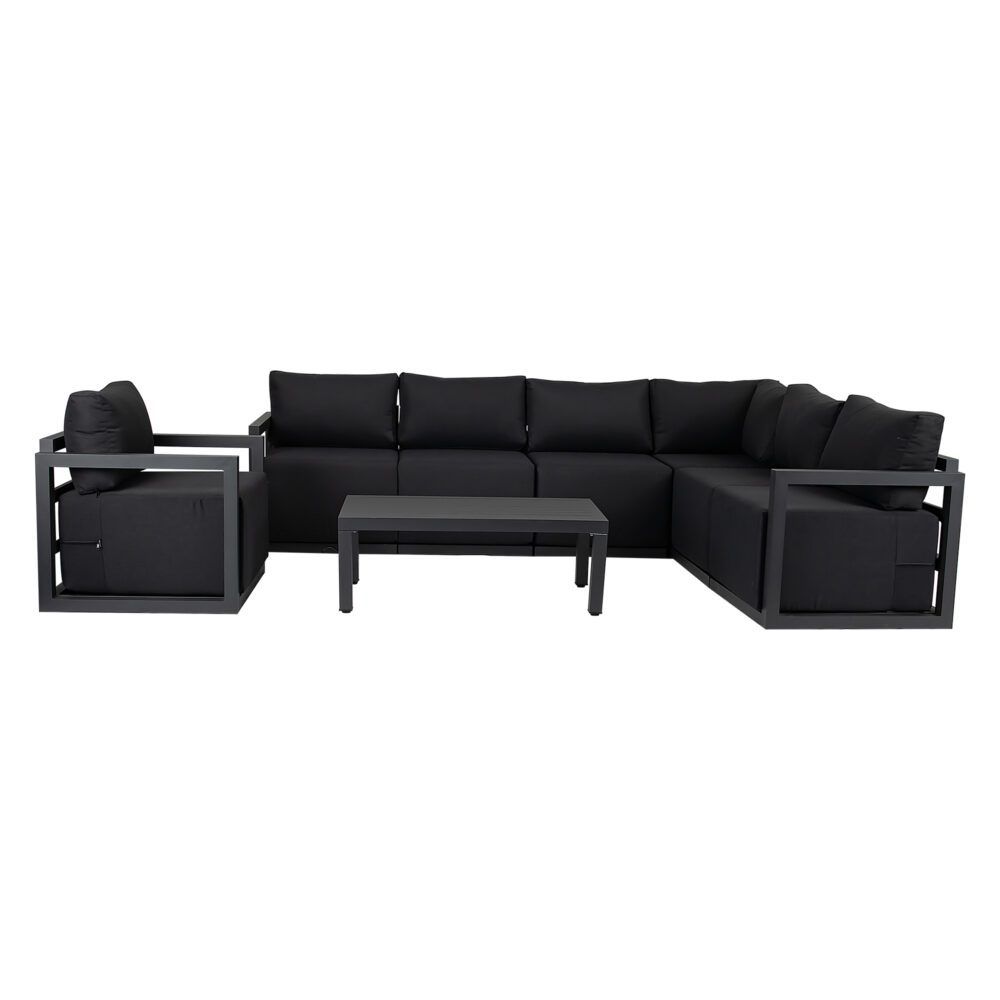 Alfresco 7-Seater Modular Garden Lounge Set – Charcoal Grey