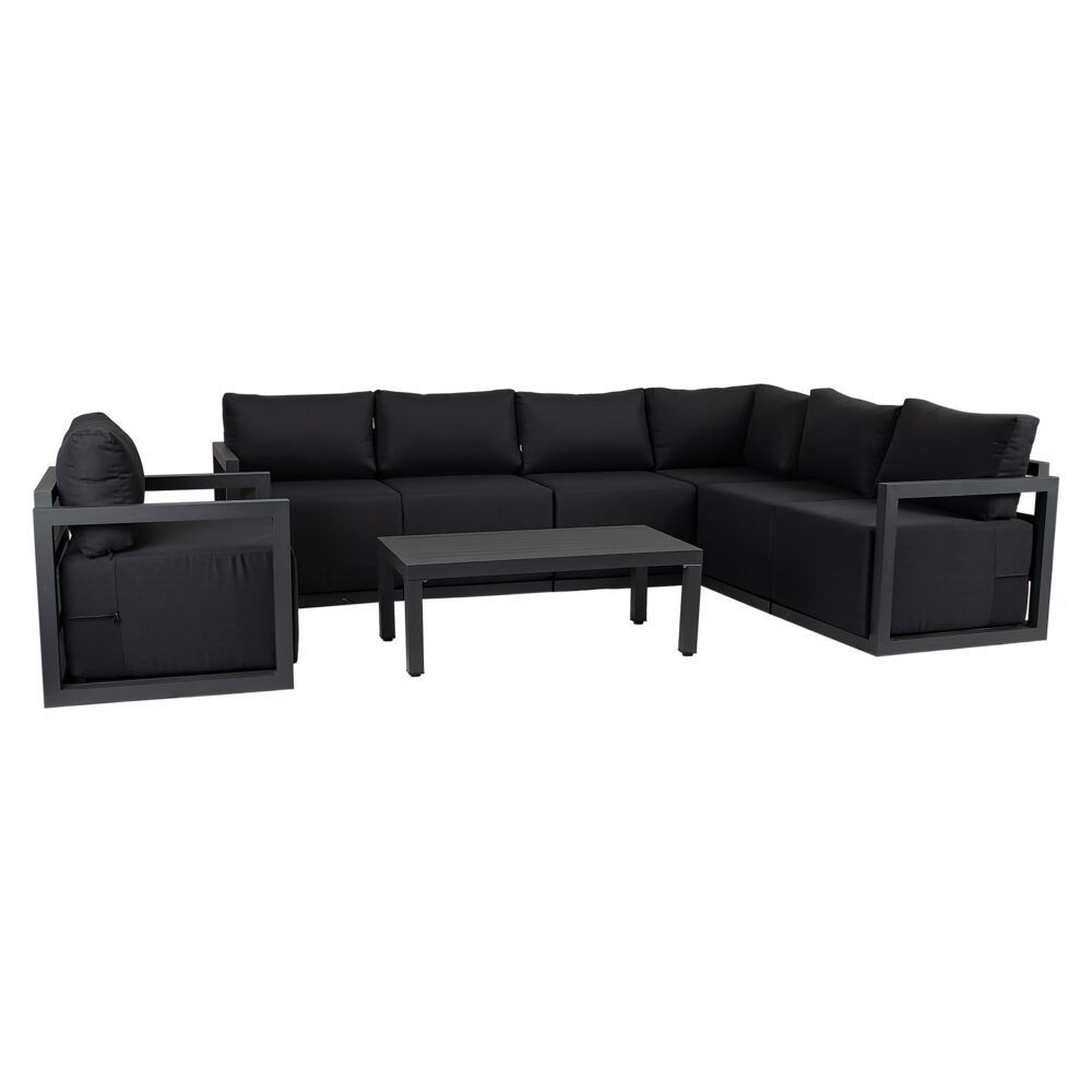 Alfresco 7-Seater Modular Garden Lounge Set – Charcoal Grey