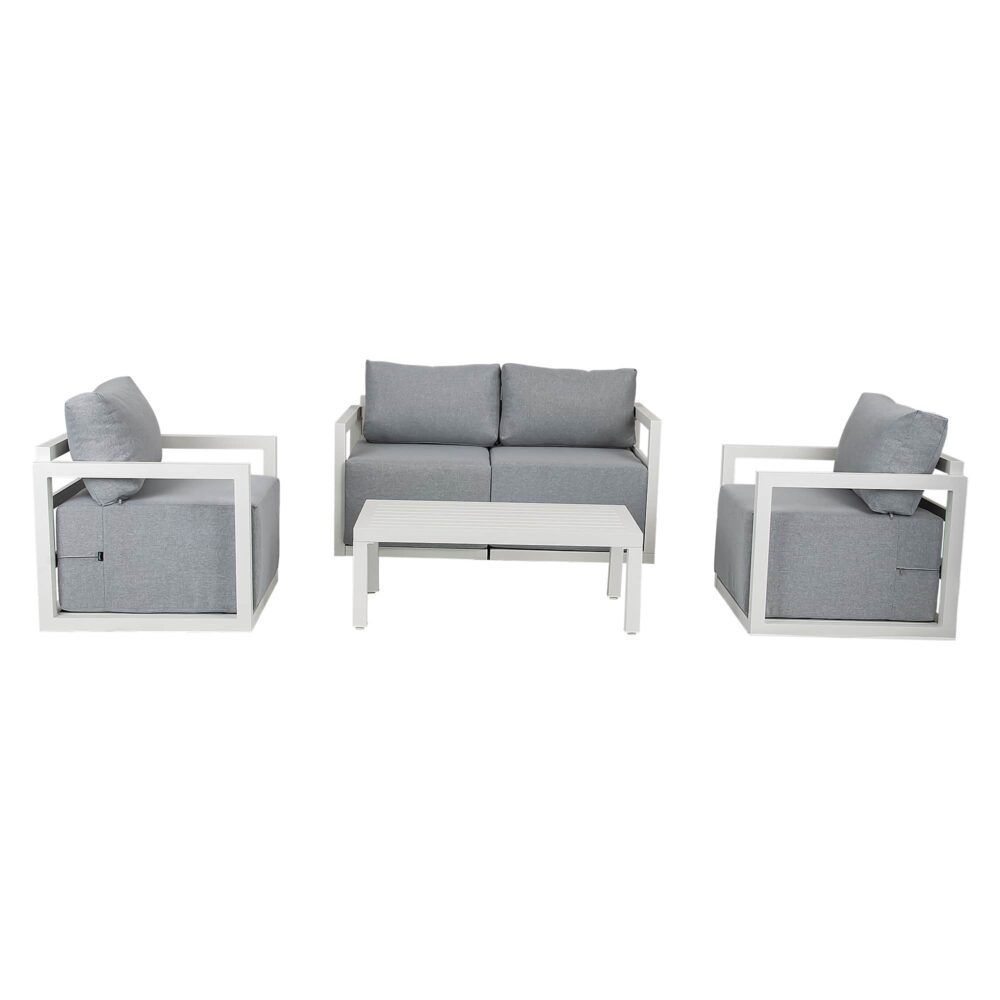 Alfresco Serenity 4-Seater Outdoor Lounge Set – White