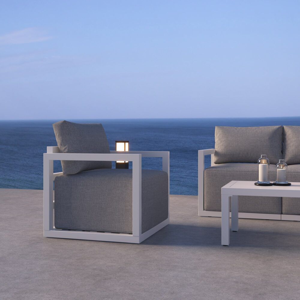 Alfresco Serenity 4-Seater Outdoor Lounge Set – White