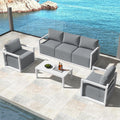 Alfresco 5-Seater Deep-Seat Outdoor Lounge Set – White