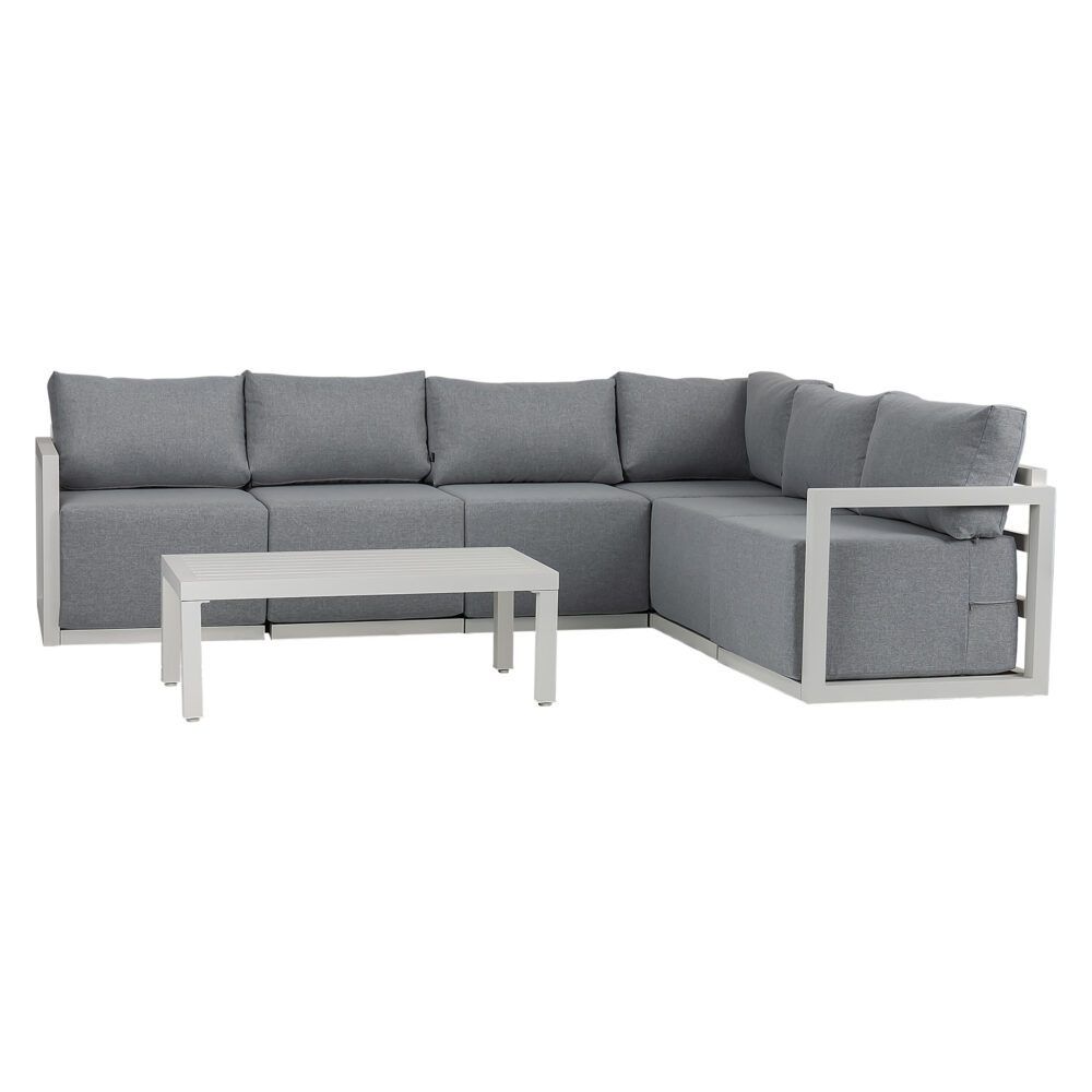 Alfresco 7-Piece Aluminium Outdoor Lounge Set – White