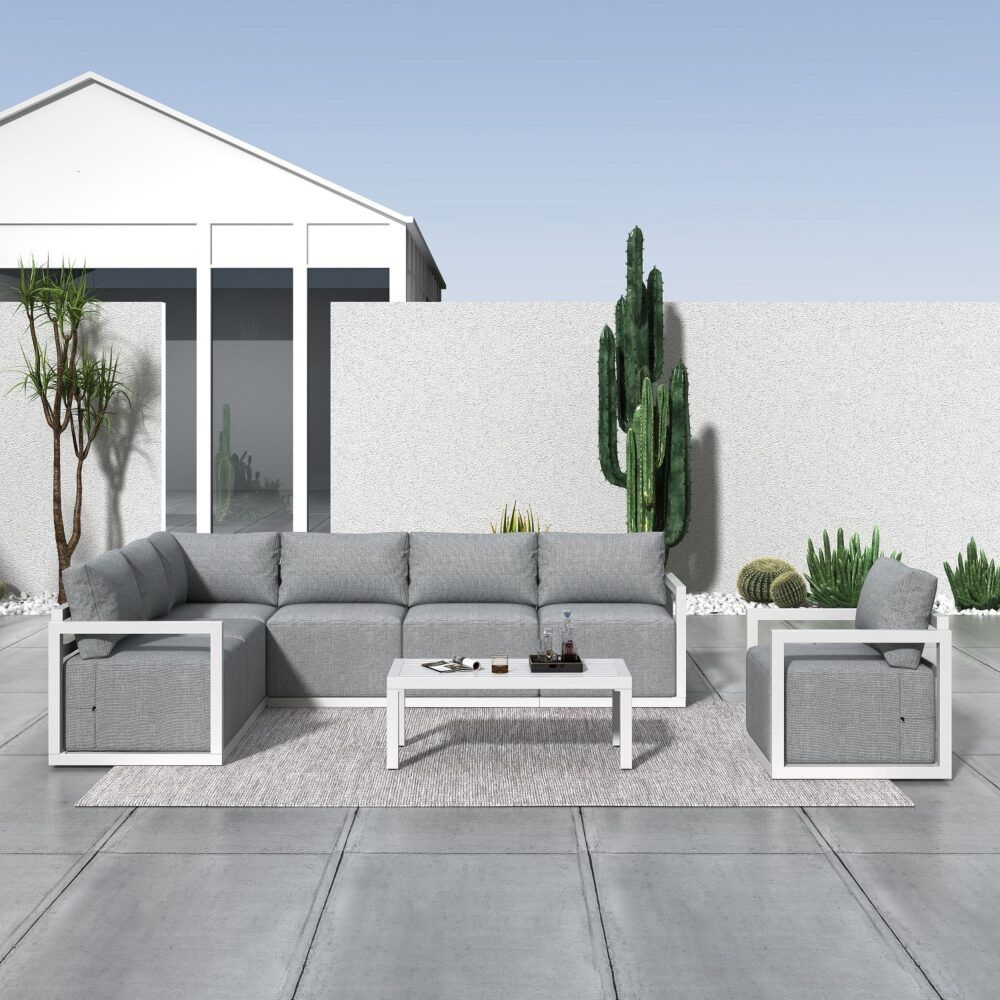 Alfresco 7-Seater Modular Garden Lounge Set – White