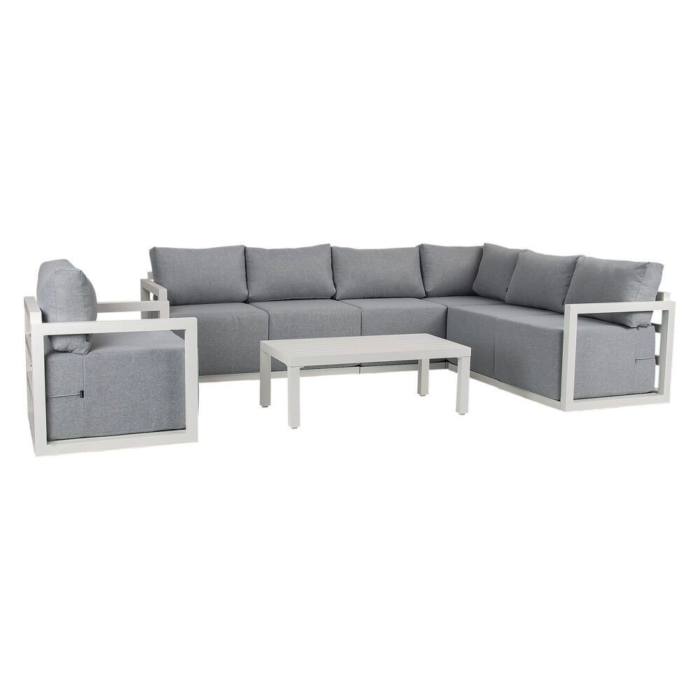 Alfresco 7-Seater Modular Garden Lounge Set – White