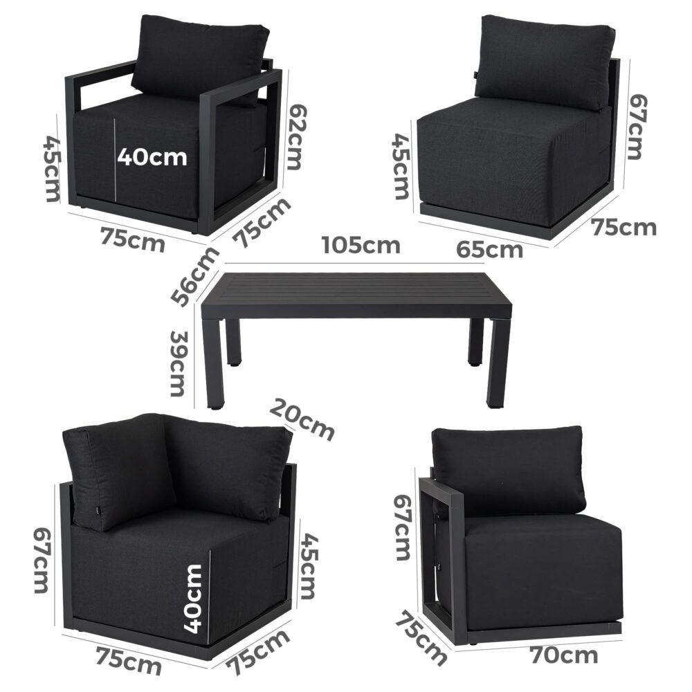 Alfresco 7-Seater Modular Garden Lounge Set – White