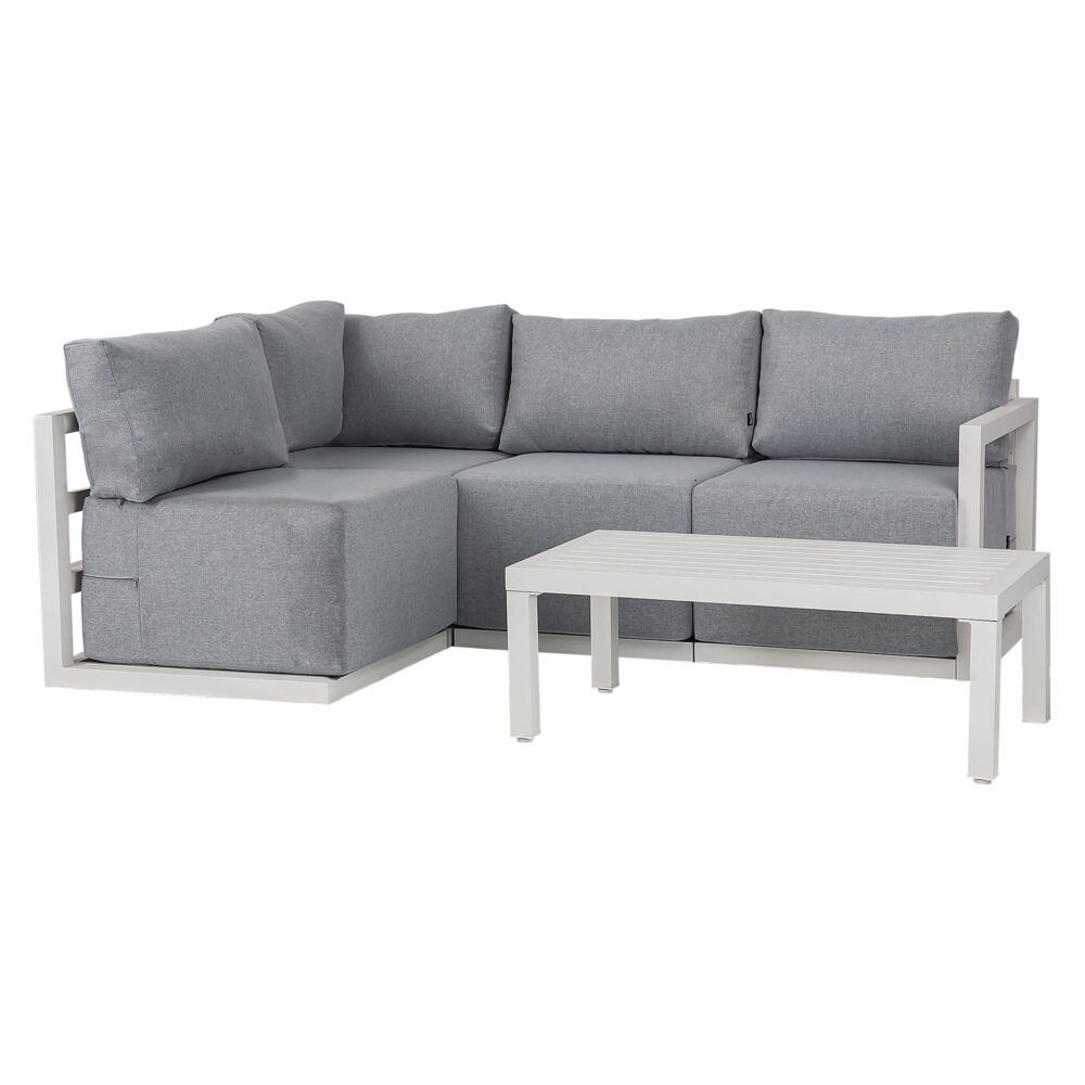 Alfresco Harmony 4-Seater Aluminium Outdoor Lounge Set – White