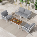 Aidan 4-Seater Aluminium Garden Lounge Set – White