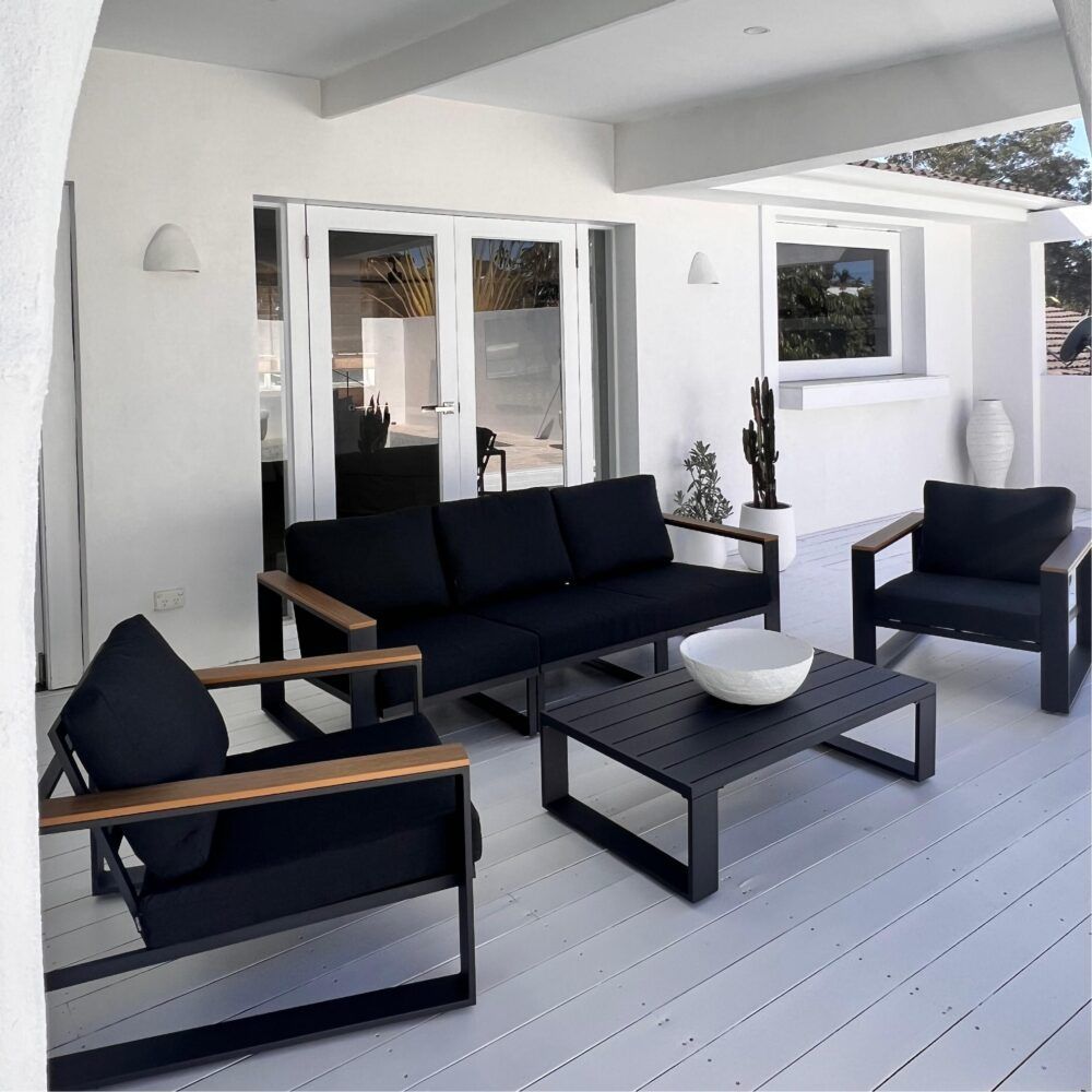 Grandeur 5-Seater Aluminium Outdoor Lounge Suite – Charcoal Grey