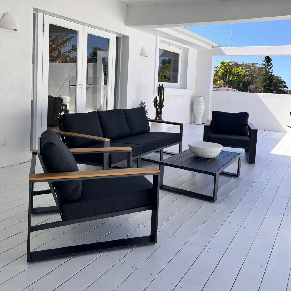 Grandeur 5-Seater Aluminium Outdoor Lounge Suite – Charcoal Grey