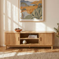 160cm Ribbed Natural Entertainment Unit