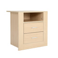 La Bella Zuri Bedside Table with 2 Drawers and Shelf – Oak Look
