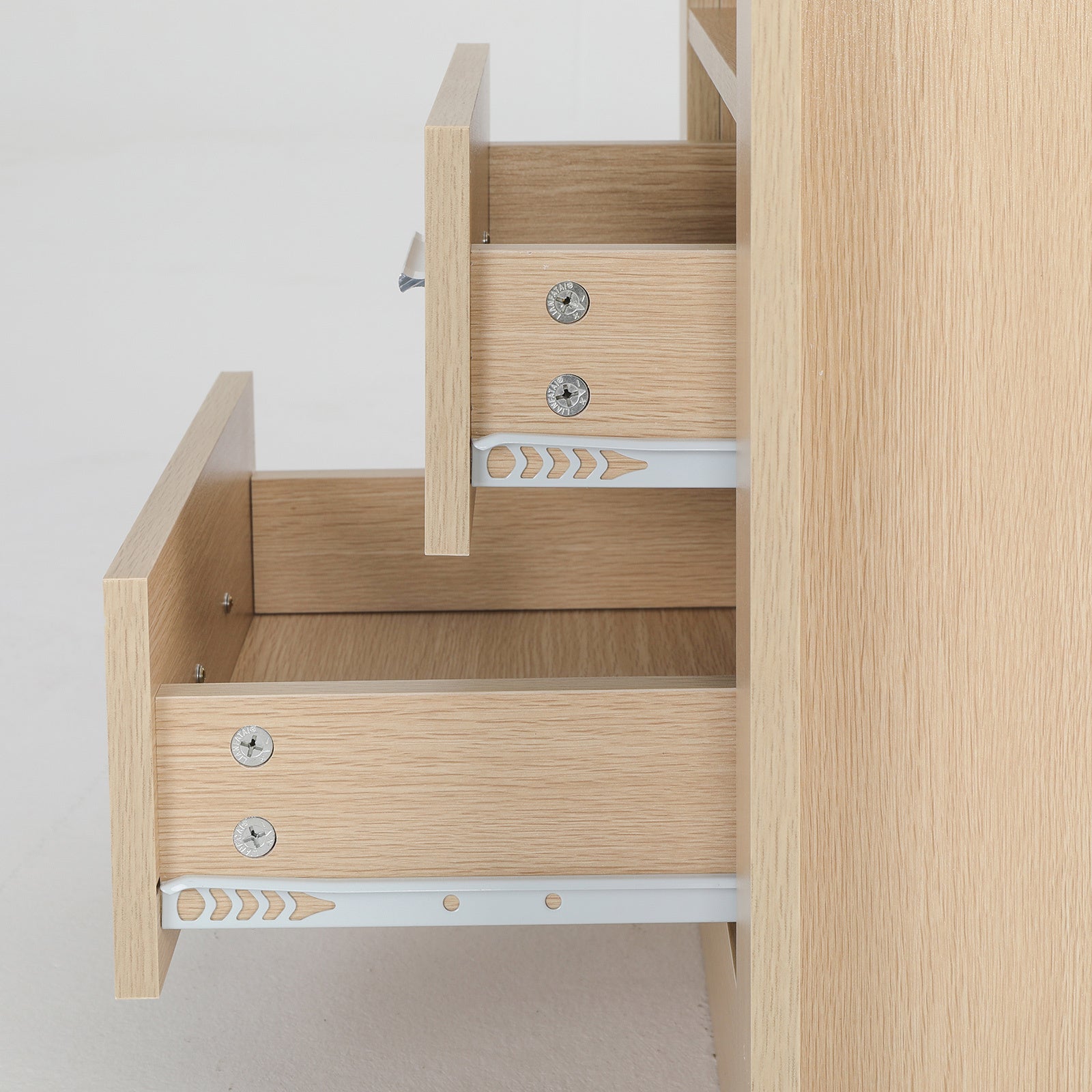 La Bella Zuri Bedside Table with 2 Drawers and Shelf – Oak Look