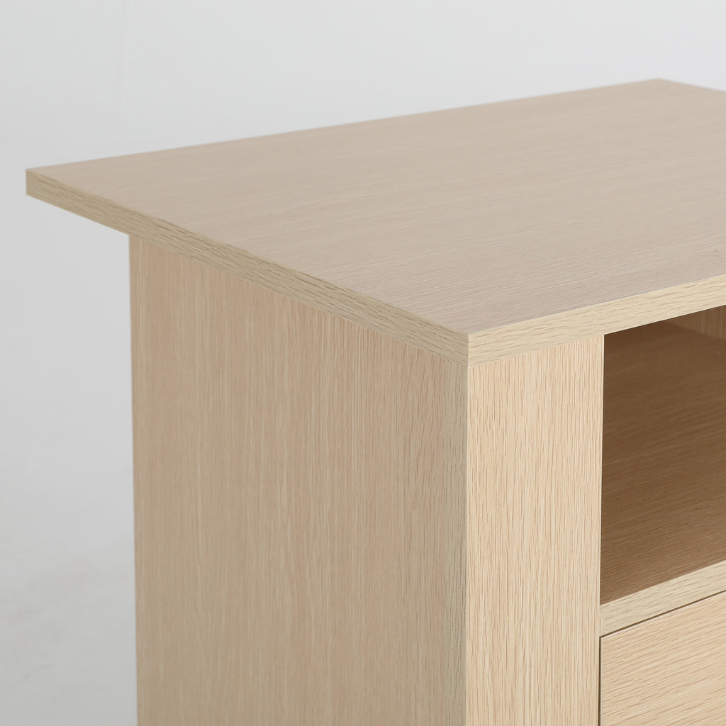 Zuri Oak Bedside Tables with 2 Drawers, Set of 2