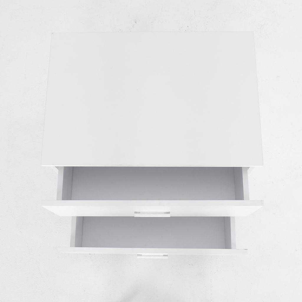 Etta White Bedside Tables with 2 Drawers, Set of 2