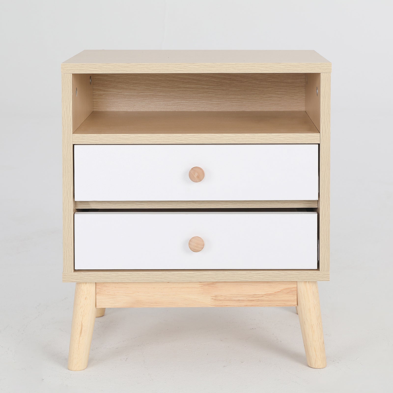 Anya Oak-Look 2-Drawer Bedside Tables, Set of 2