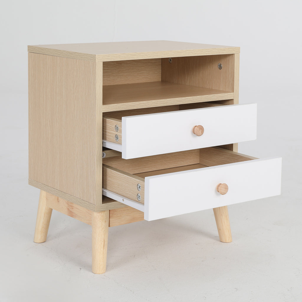 Anya Oak-Look 2-Drawer Bedside Tables, Set of 2