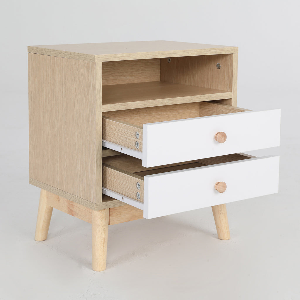 Anya Oak-Look 2-Drawer Bedside Tables, Set of 2