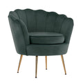 La Bella Scalloped Velvet-Style Armchair – Green