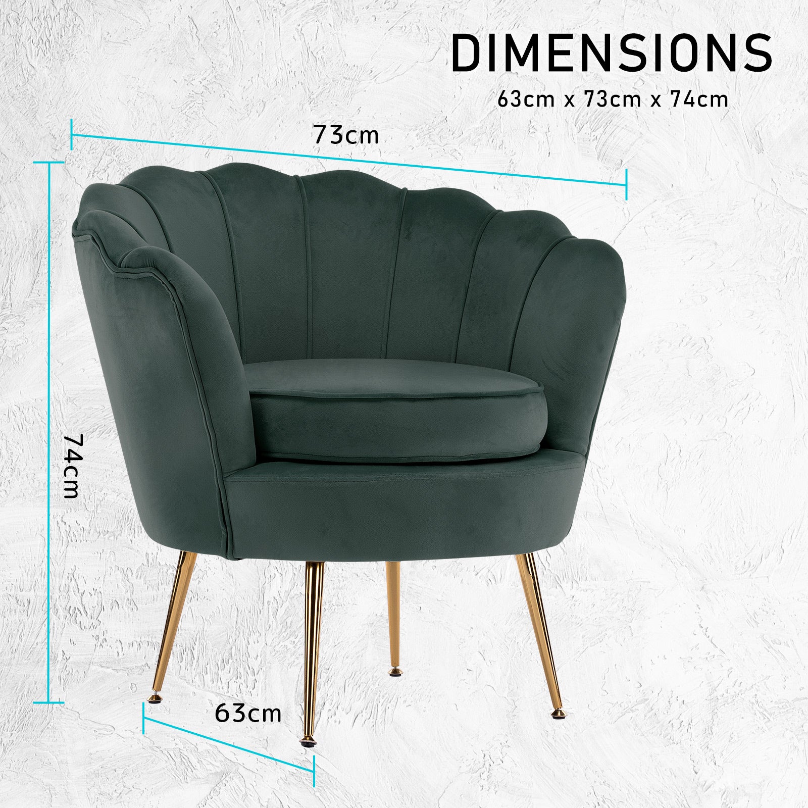 La Bella Scalloped Velvet-Style Armchair – Green