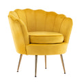 La Bella Scalloped Velvet-Style Armchair – Yellow