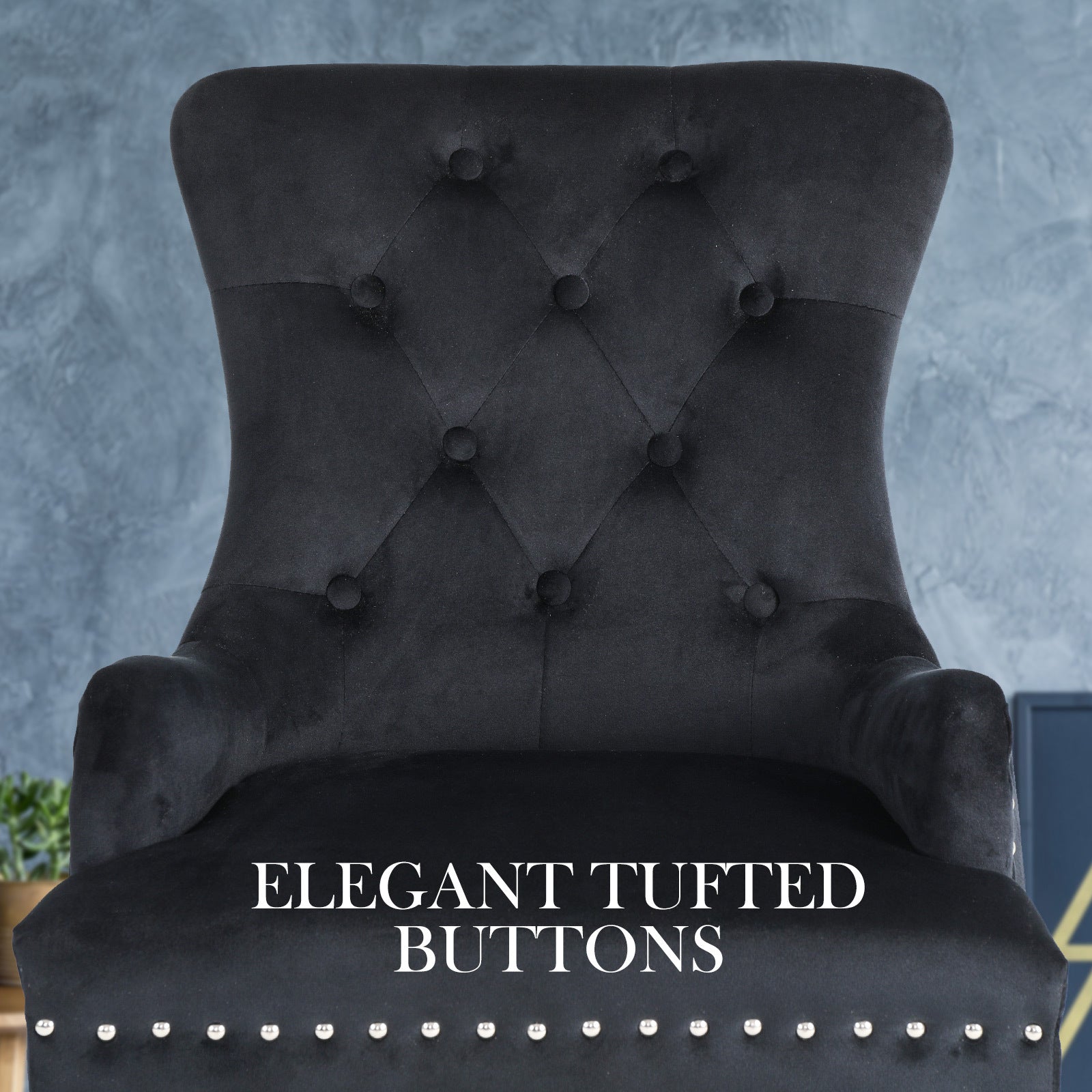 La Bella Lisse Velvet Dining Chair – Black