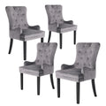 La Bella Lisse Velvet Dining Chairs, Set of 4 – Grey