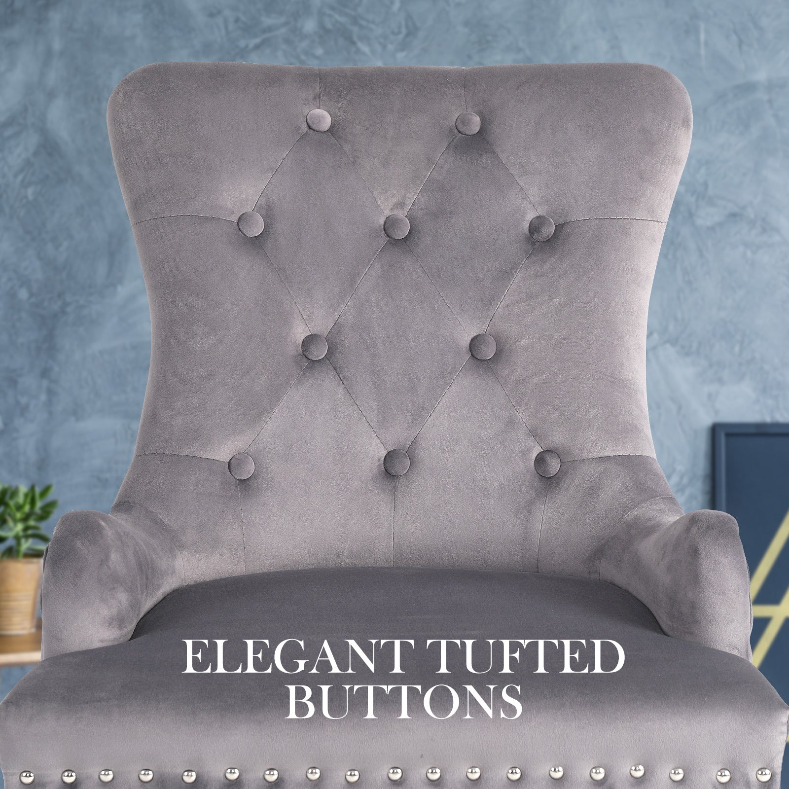 La Bella Lisse Velvet Dining Chairs, Set of 4 – Grey