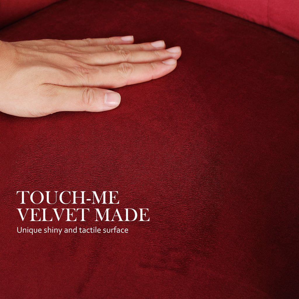 La Bella Lisse Velvet Dining Chairs, Set of 4 – Bordeaux Red