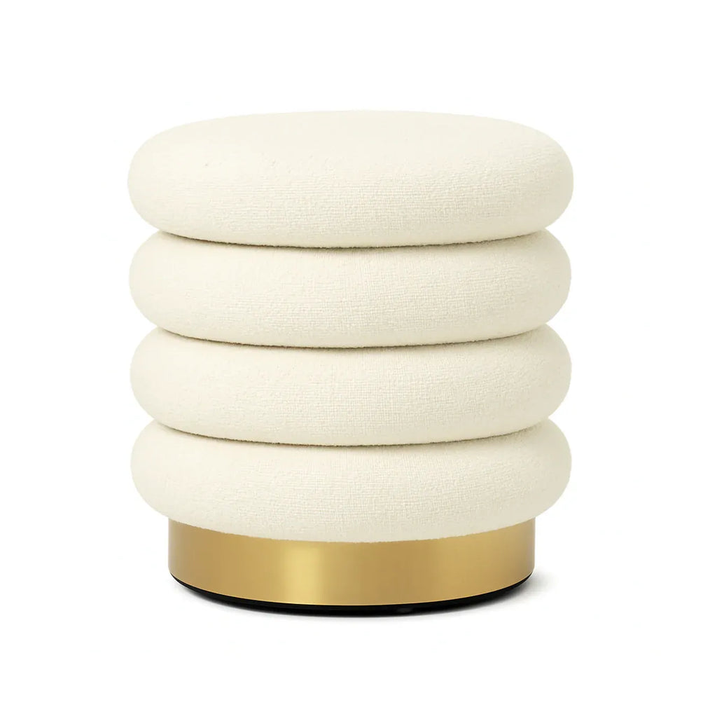 Interior Ave - Roma Round Milan Ottoman / Footstool – Off White