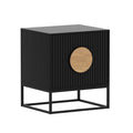 Belmonte Fluted Bedside Table – Black