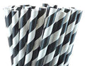 Black & White Striped Paper Straws – Pack of 1000
