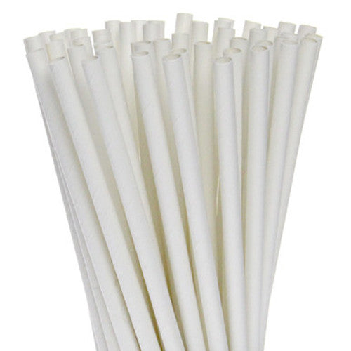 Classic White Paper Drinking Straws – Pack of 200