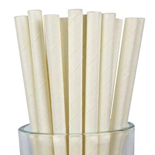 Classic White Paper Drinking Straws – Pack of 200