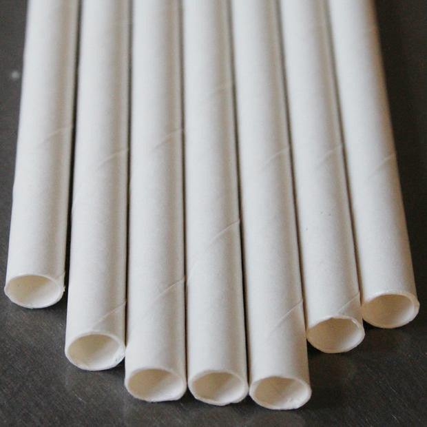 Classic White Paper Drinking Straws – Pack of 200
