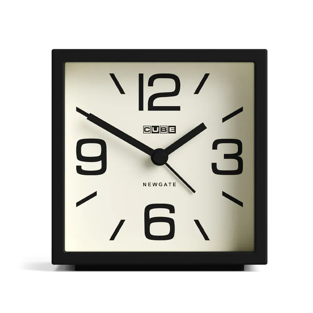 Newgate Cube Mantel Clock – Black