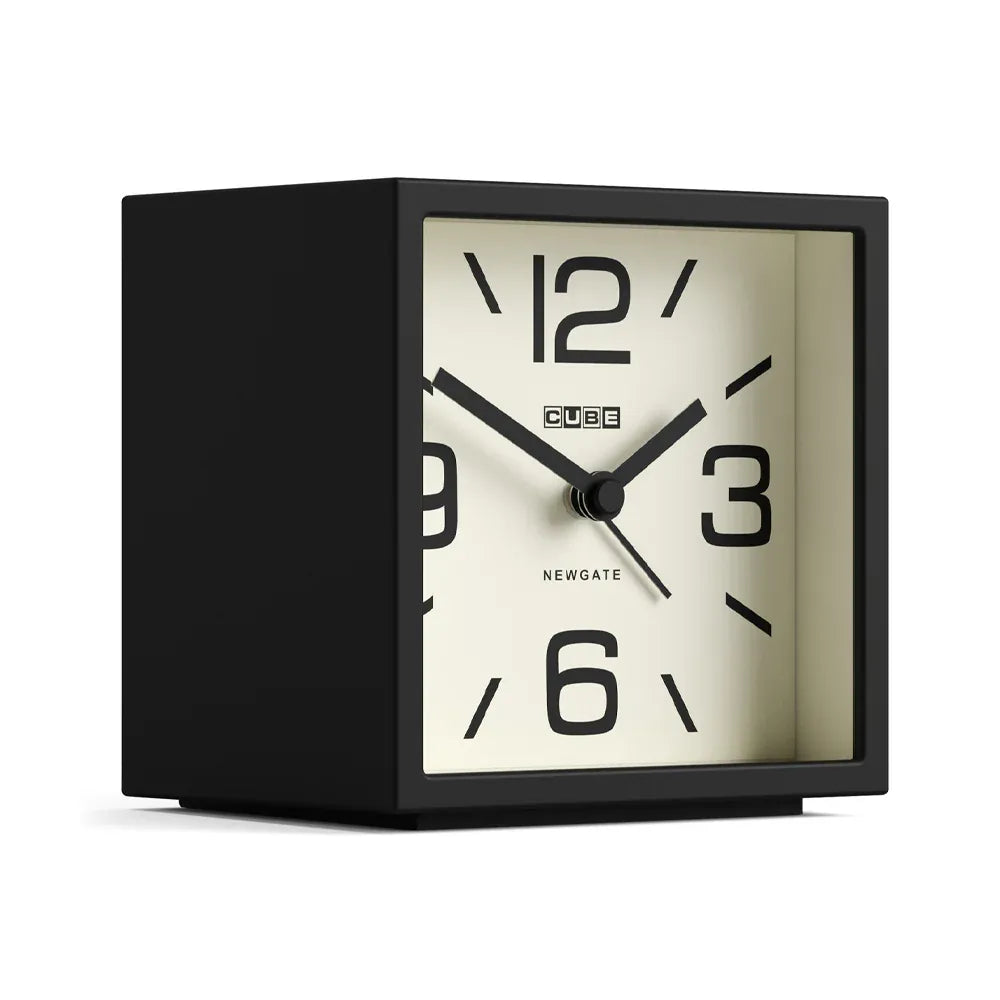 Newgate Cube Mantel Clock – Black