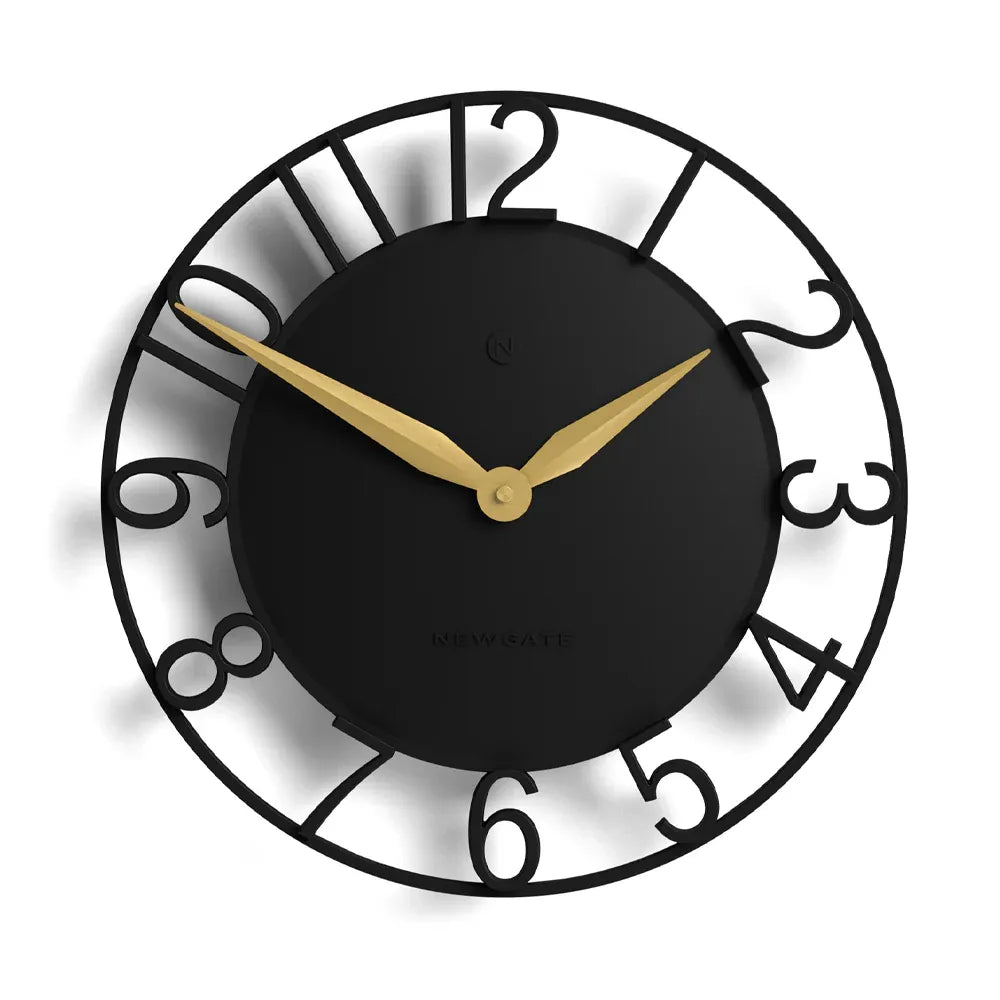 Newgate Time Traveller Wall Clock – Black