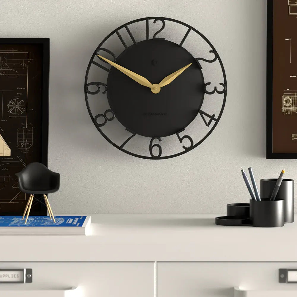 Newgate Time Traveller Wall Clock – Black