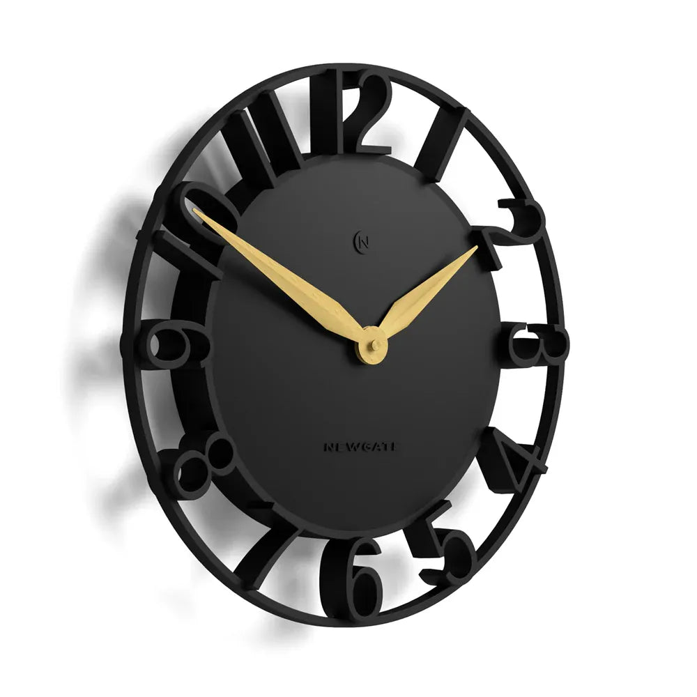 Newgate Time Traveller Wall Clock – Black