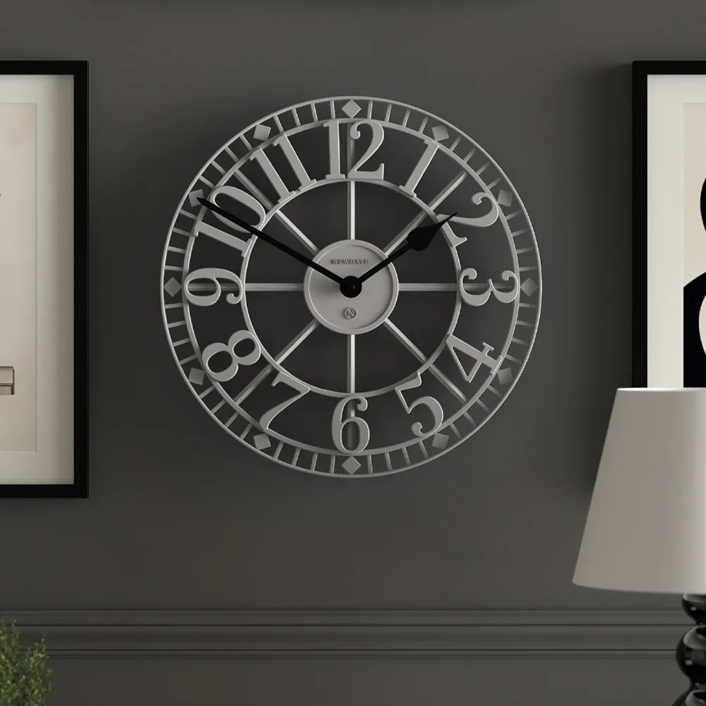 Newgate Warehouse Wall Clock – Clockwork Grey