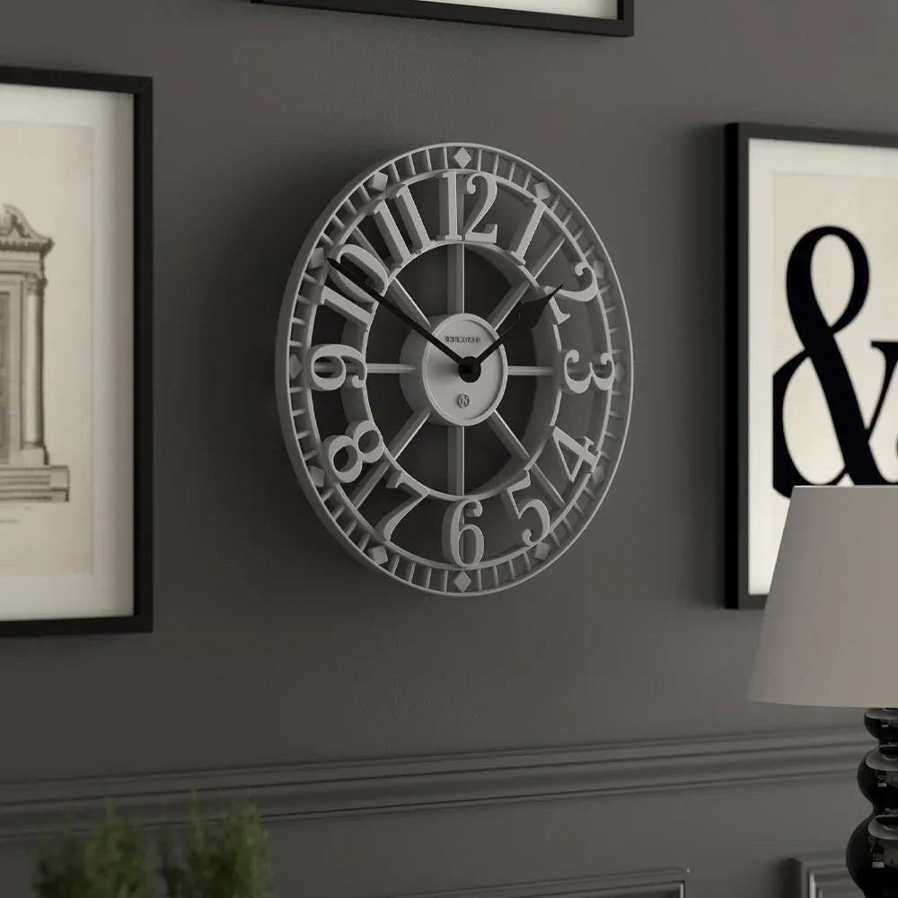 Newgate Warehouse Wall Clock – Clockwork Grey