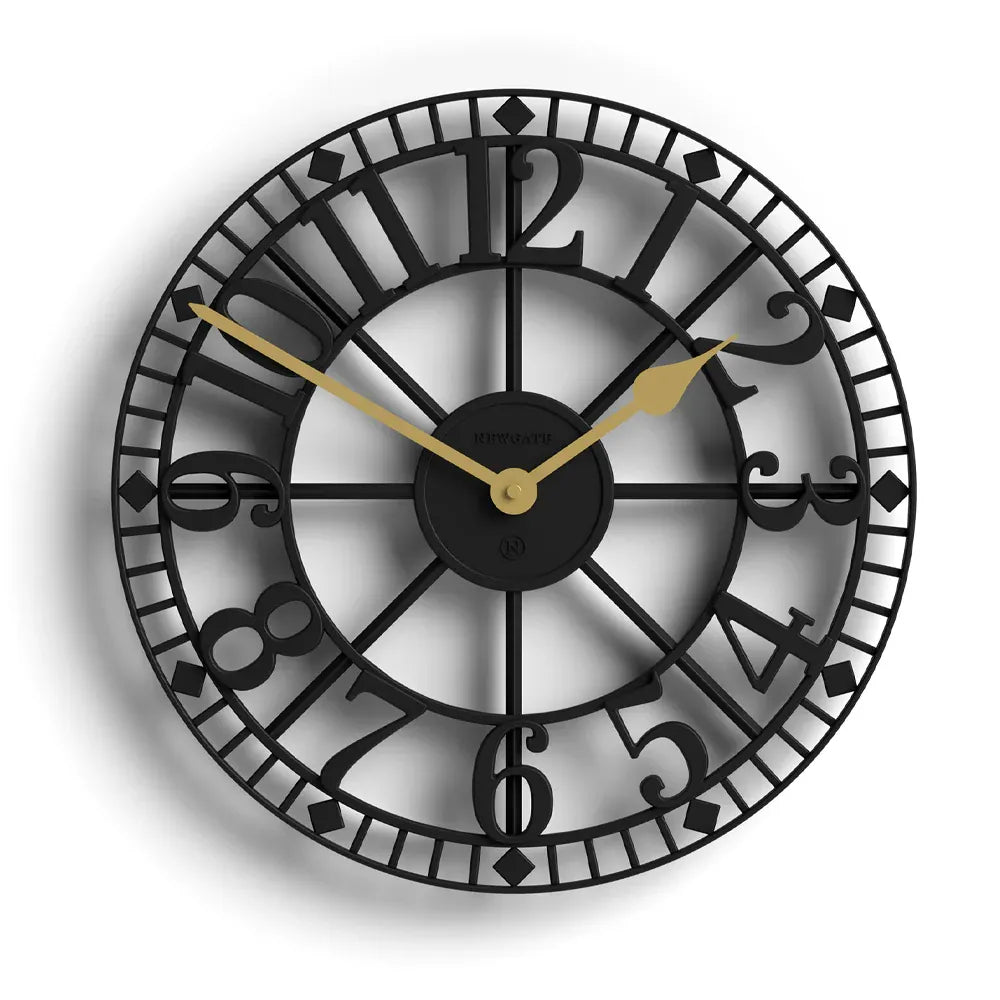 Newgate Warehouse Wall Clock – Black