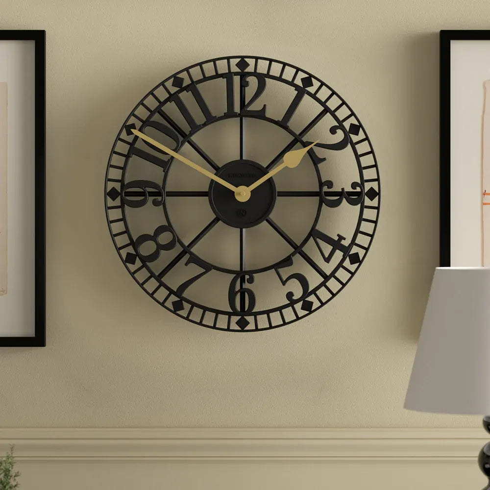 Newgate Warehouse Wall Clock – Black