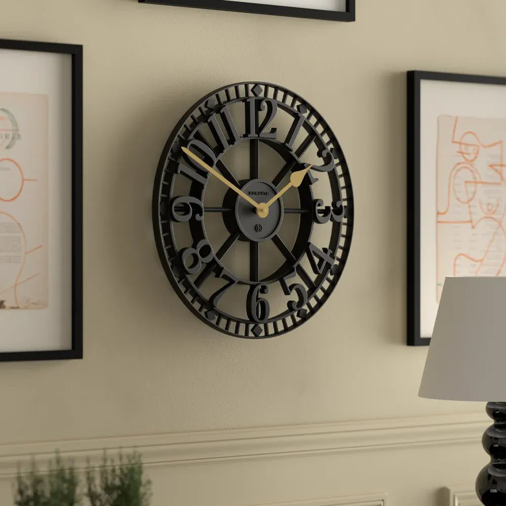Newgate Warehouse Wall Clock – Black